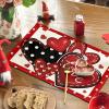 Artoid Mode Red Dot Heart Love Valentine Placemats Set of 4, 12×18 Inch Wedding Anniversary Table Mats for Party Kitchen Dining Decoration(Red)