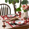 Artoid Mode Red Dot Heart Love Valentine Placemats Set of 4, 12×18 Inch Wedding Anniversary Table Mats for Party Kitchen Dining Decoration(Red)