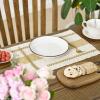 Artoid Mode Red Farmhouse Woven Rustic Placemats Set of 4,12×18 Inch Seasonal Holiday Hollow Table Mats Party Kitchen Dining Decoration(Burlap Brown)