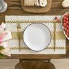 Artoid Mode Red Farmhouse Woven Rustic Placemats Set of 4,12×18 Inch Seasonal Holiday Hollow Table Mats Party Kitchen Dining Decoration(Burlap Brown)
