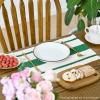 Artoid Mode Red Farmhouse Woven Rustic Placemats Set of 4,12×18 Inch Seasonal Holiday Hollow Table Mats Party Kitchen Dining Decoration(Dark Green)
