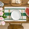 Artoid Mode Red Farmhouse Woven Rustic Placemats Set of 4,12×18 Inch Seasonal Holiday Hollow Table Mats Party Kitchen Dining Decoration(Dark Green)