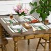 Artoid Mode Red Farmhouse Woven Rustic Placemats Set of 4,12×18 Inch Seasonal Holiday Hollow Table Mats Party Kitchen Dining Decoration(Dark Green)