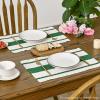 Artoid Mode Red Farmhouse Woven Rustic Placemats Set of 4,12×18 Inch Seasonal Holiday Hollow Table Mats Party Kitchen Dining Decoration(Dark Green)