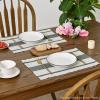 Artoid Mode Red Farmhouse Woven Rustic Placemats Set of 4,12×18 Inch Seasonal Holiday Hollow Table Mats Party Kitchen Dining Decoration(Dark Grey)
