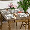 Artoid Mode Red Farmhouse Woven Rustic Placemats Set of 4,12×18 Inch Seasonal Holiday Hollow Table Mats Party Kitchen Dining Decoration(Dark Grey)