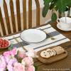 Artoid Mode Red Farmhouse Woven Rustic Placemats Set of 4,12×18 Inch Seasonal Holiday Hollow Table Mats Party Kitchen Dining Decoration(Dark Grey)