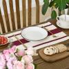 Artoid Mode Red Farmhouse Woven Rustic Placemats Set of 4,12×18 Inch Seasonal Holiday Hollow Table Mats Party Kitchen Dining Decoration(Red)