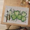 Artoid Mode Shamrock St. Patrick’s Day Vinyl Placemats Set of 4, 12×18 Inch Washable Heat Resistant Plastic Place Mats for Party Dining Table Decor