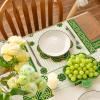 Artoid Mode Stripes Shamrock Lucky Irish St. Patrick’s Day Placemats Set of 6, 12×18 Inch Seasonal Spring Table Mats for Party Kitchen Dining Decoration(Beige)