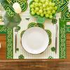 Artoid Mode Stripes Shamrock Lucky Irish St. Patrick’s Day Placemats Set of 6, 12×18 Inch Seasonal Spring Table Mats for Party Kitchen Dining Decoration(Beige)