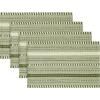 Artoid Mode Black Farmhouse Woven Braided Stripe Placemats Set of 4,12×18 Inch Seasonal Holiday Table Mats Party Kitchen Dining Decoration(Army Green)