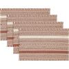 Artoid Mode Black Farmhouse Woven Braided Stripe Placemats Set of 4,12×18 Inch Seasonal Holiday Table Mats Party Kitchen Dining Decoration(Caramel)