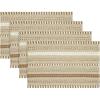 Artoid Mode Black Farmhouse Woven Braided Stripe Placemats Set of 4,12×18 Inch Seasonal Holiday Table Mats Party Kitchen Dining Decoration(Light Coffee)