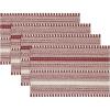 Artoid Mode Black Farmhouse Woven Braided Stripe Placemats Set of 4,12×18 Inch Seasonal Holiday Table Mats Party Kitchen Dining Decoration(Red)