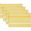 Artoid Mode Black Farmhouse Woven Braided Stripe Placemats Set of 4,12×18 Inch Seasonal Holiday Table Mats Party Kitchen Dining Decoration(Yellow)