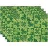 Artoid Mode Buffalo Plaid Shamrock St. Patrick’s Day Placemats Set of 4, 12×18 Inch Seasonal Spring Table Mats for Party Kitchen Dining Decoration