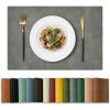 Artoid Mode Green Faux Leather Placemats Set of 4, 15 Inch Waterproof Wipeable Heat Resistant Vinyl Place Mats, Reversible Table Mats for St. Patrick’s Day Dining Decor(Gray)