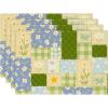 Artoid Mode Patchwork Buffalo Plaid Floral Spring Placemats Set of 4, 12×18 Inch Seasonal Summer Holiday Table Mats for Party Kitchen Dining Decoration