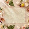 Artoid Mode Pink Dahlia Lace Placemats Set of 4, 12×18 Inch Table Mats for Wedding Anniversary Party Dining Table Decoration(Beige)