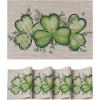 Artoid Mode Shamrock St. Patrick’s Day Vinyl Placemats Set of 4, 12×18 Inch Washable Heat Resistant Plastic Place Mats for Party Dining Table Decor