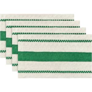 Artoid Mode Red Farmhouse Woven Rustic Placemats Set of 4,12×18 Inch Seasonal Holiday Hollow Table Mats Party Kitchen Dining Decoration(Dark Green)