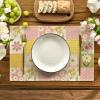 Artoid Mode Plaid Polka Dot Flowers Spring Placemats Set of 4, 12×18 Inch Seasonal Summer Holiday Table Mats for Party Kitchen Dining Decoration