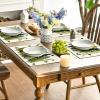 Artoid Mode Trees Leaves Spring Placemats Set of 4, 12×18 Inch Seasonal Summer Table Mats for Dining Party Decoration(Beige/Green)