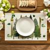 Artoid Mode Trees Leaves Spring Placemats Set of 4, 12×18 Inch Seasonal Summer Table Mats for Dining Party Decoration(Beige/Green)