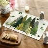 Artoid Mode Trees Leaves Spring Placemats Set of 4, 12×18 Inch Seasonal Summer Table Mats for Dining Party Decoration(Beige/Green)