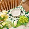 Artoid Mode Light Green Shamrocks St. Patrick’s Day Placemats Set of 4, 12×18 Inch Luck Spring Table Mats for Party Kitchen Dining Decoration(Beige)