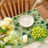 Artoid Mode Light Green Shamrocks St. Patrick’s Day Placemats Set of 4, 12×18 Inch Luck Spring Table Mats for Party Kitchen Dining Decoration(Light Green)