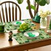 Artoid Mode Light Green Shamrocks St. Patrick’s Day Placemats Set of 4, 12×18 Inch Luck Spring Table Mats for Party Kitchen Dining Decoration(Light Green)