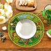 Artoid Mode Triquetra Shamrock Round St. Patrick’s Day Placemats Set of 4, 14 Inch Seasonal Spring Harp Table Mats for Kitchen Dining Decoration
