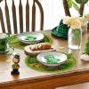 Artoid Mode Triquetra Shamrock Round St. Patrick’s Day Placemats Set of 4, 14 Inch Seasonal Spring Harp Table Mats for Kitchen Dining Decoration