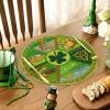 Artoid Mode Triquetra Shamrock Round St. Patrick’s Day Placemats Set of 4, 14 Inch Seasonal Spring Harp Table Mats for Kitchen Dining Decoration