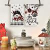 Artoid Mode Beige Blue Xmas Tree Snowman Christmas Kitchen Towels Dish Towels, 18×26 Inch Holiday Believe Bird Winter Decoration Hand Towels Set of 4(Black/Beige)