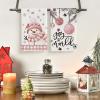Artoid Mode Beige Blue Xmas Tree Snowman Christmas Kitchen Towels Dish Towels, 18×26 Inch Holiday Believe Bird Winter Decoration Hand Towels Set of 4(Pink/Beige)