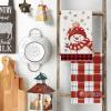 Artoid Mode Beige Blue Xmas Tree Snowman Christmas Kitchen Towels Dish Towels, 18×26 Inch Holiday Believe Bird Winter Decoration Hand Towels Set of 4(Red/Black)