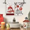 Artoid Mode Beige Blue Xmas Tree Snowman Christmas Kitchen Towels Dish Towels, 18×26 Inch Holiday Believe Bird Winter Decoration Hand Towels Set of 4(Red/Black)