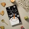 Artoid Mode Black Cute Snowman Snowflake Hello Winter Kitchen Towels Dish Towels, 18×26 Inch Farmhouse Holiday Decoration Cleaning Set of 2(Black)