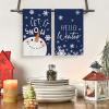 Artoid Mode Black Cute Snowman Snowflake Hello Winter Kitchen Towels Dish Towels, 18×26 Inch Farmhouse Holiday Decoration Cleaning Set of 2(Blue)