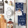 Artoid Mode Black Cute Snowman Snowflake Hello Winter Kitchen Towels Dish Towels, 18×26 Inch Farmhouse Holiday Decoration Cleaning Set of 2(Blue)