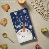 Artoid Mode Black Cute Snowman Snowflake Hello Winter Kitchen Towels Dish Towels, 18×26 Inch Farmhouse Holiday Decoration Cleaning Set of 2(Blue)