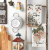 Artoid Mode Blue Xmas Tree Merry Christmas Kitchen Towels Dish Towels, 18×26 Inch Holiday Gloves Ball Hello Winter Decoration Hand Towels Set of 4(Beige)
