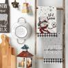 Artoid Mode Buffalo Plaid Snowman Let It Snow Winter Kitchen Towels Dish Towels, 18×26 Inch Daily Seasonal Christmas Decoration Hand Towels Set of 2(Black/Beige)