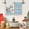 Artoid Mode Buffalo Plaid Snowman Let It Snow Winter Kitchen Towels Dish Towels, 18×26 Inch Daily Seasonal Christmas Decoration Hand Towels Set of 2(Blue/Beige)