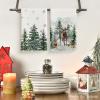 Artoid Mode Elk Trees Snow Hello Winter Kitchen Towels Dish Towels, 18×26 Inch Seasonal Christmas Decoration Hand Towels Set of 2