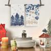 Artoid Mode Green Xmas Tree Ornament Christmas Kitchen Towels Dish Towels, 18×26 Inch Farmhouse Holiday Snowflake Winter Decoration Cleaning Set of 4(Blue)
