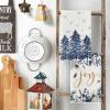 Artoid Mode Green Xmas Tree Ornament Christmas Kitchen Towels Dish Towels, 18×26 Inch Farmhouse Holiday Snowflake Winter Decoration Cleaning Set of 4(Blue)